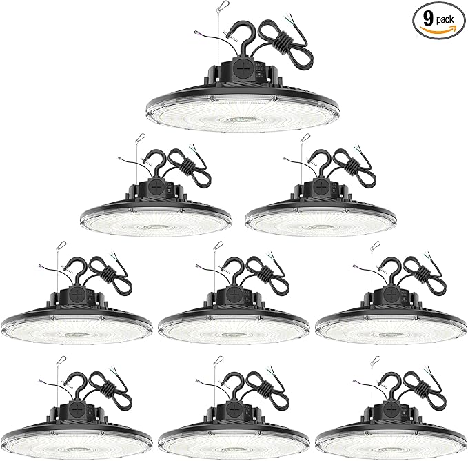 9 Pack 480V LED High Bay Light UL DLC Listed UFO Light 300W 240W 200W Adjustable by YELLORE-Professionalledlightsmanufacturerspecializingincommercialandindustriallighting