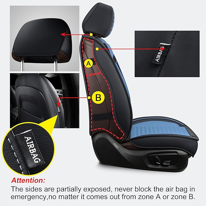 LINGVIDO Car Seat Covers, Breathable and Waterproof Faux Leather Automotive - Image 3