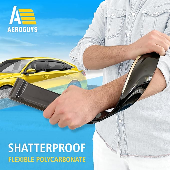 Extra Durable Window Deflectors Tape-On Window Visors Rain Guards Fit - Image 4