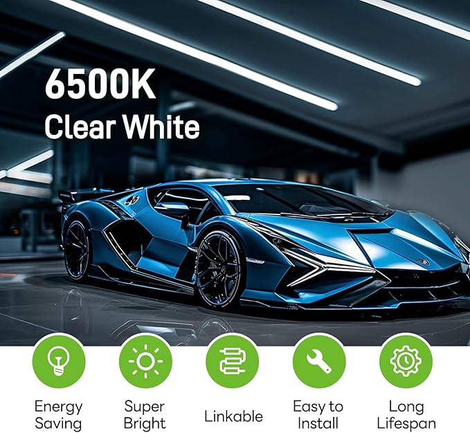 Pak 4FT LED Shop Lights, 2300LM 6500K Cool White, 20W Energy-Saving Super - Image 2