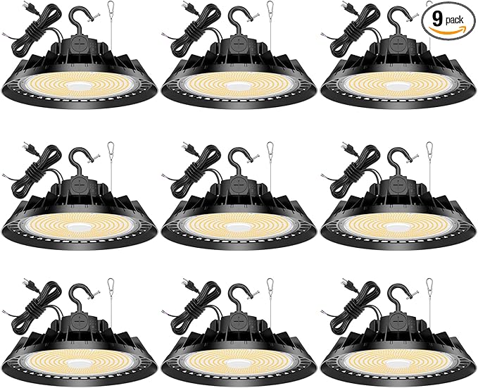 9Pack LED High Bay Lights, 240W UFO High Bay LED Shop Lights, 36000LM by BBESTLED