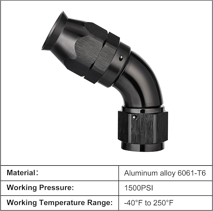 EVIL ENERGY 6AN 60 Degree PTFE One Piece Full Flow End Hose Fitting Aluminum - Image 3