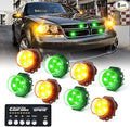 Xprite Amber Green LED Hideaway Strobe Lights Kit 20 Flashing Patterns by XPRITE