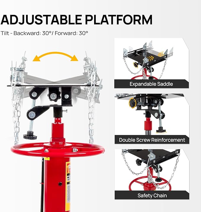 TUFFIOM Transmission Jack, 1100 lbs 1/2Ton Hydraulic 2-Stage High Lift Vertical - Image 5