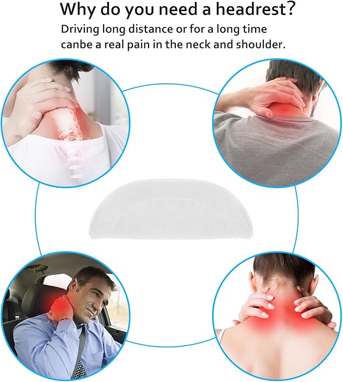 Car Headrest Pillow for Driving, Softness Ergonomic Design Universal Travel - Image 8