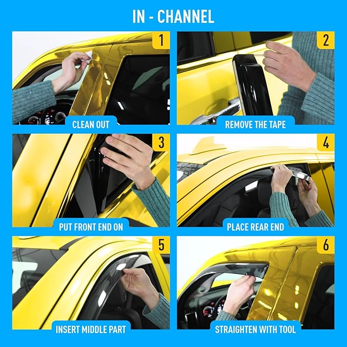 Extra Durable Window Deflectors in-Channel Window Visors Rain Guards Fit - Image 6