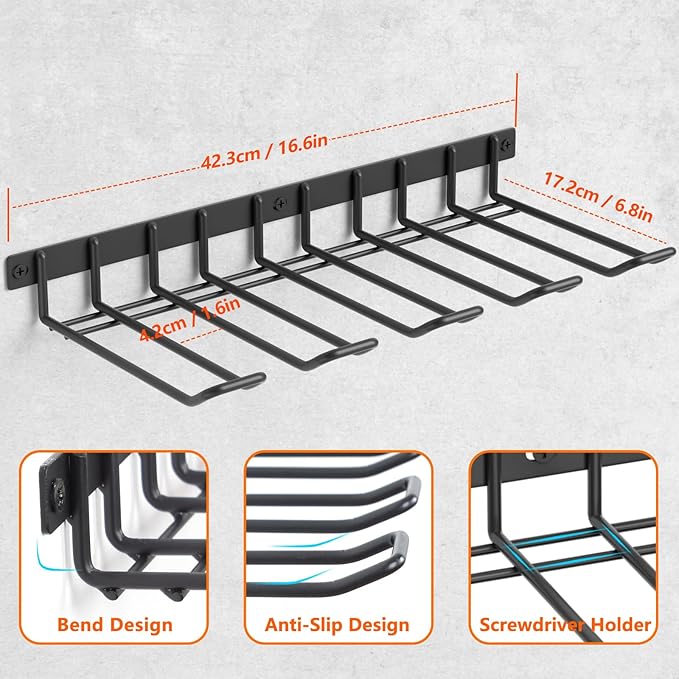 Power Tool Organizer, Cordless Drill Holder Wall Mount, Garage Tool Storage Rack - Image 5