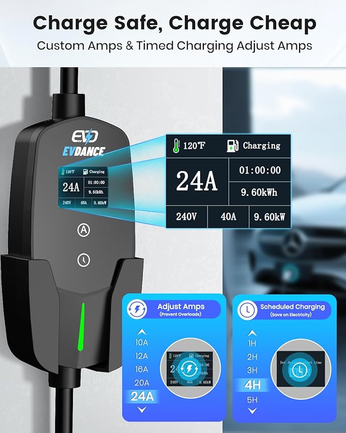 Level 2 EV Charger for Tesla, 24Amp 240V/25FT NEMA 10-30 Plug, 25FT Cable for - Image 3