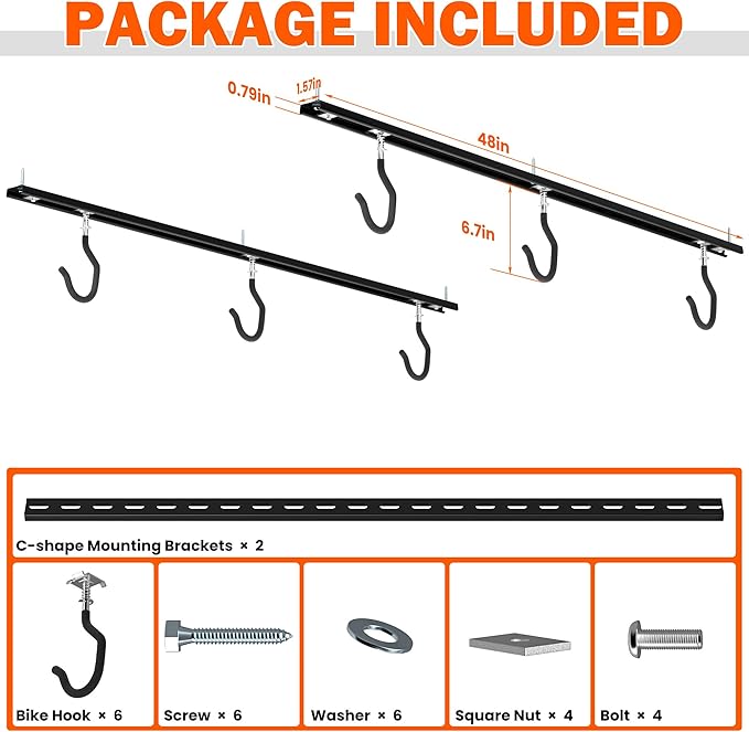 Ultrawall Ceiling Bike Rack for Garage, Indoor Bike Hanger - Image 2