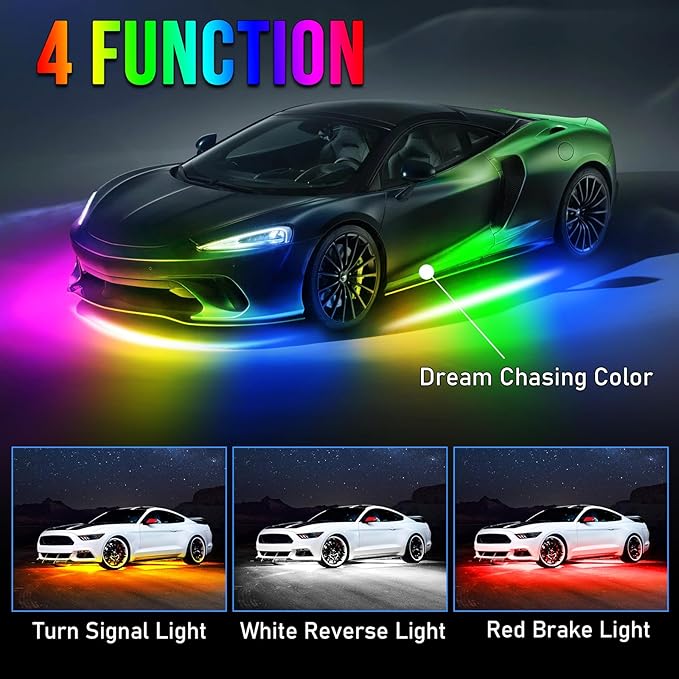 OPP ULITE Car Led Underglow Lights Aluminum Dream Chasing Color Accent Light Bar - Image 3