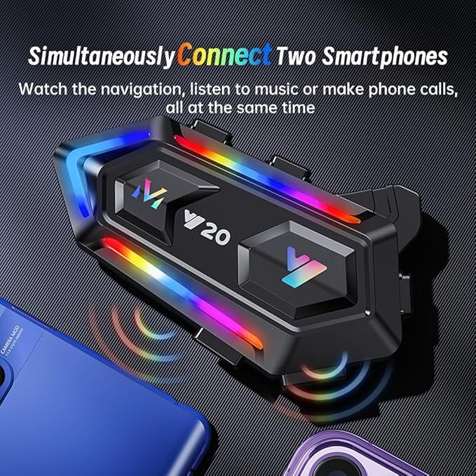 Motorcycle Helmet Bluetooth Headset, Cool RGB Dazzling Lights Motorbike Helmet - Image 3