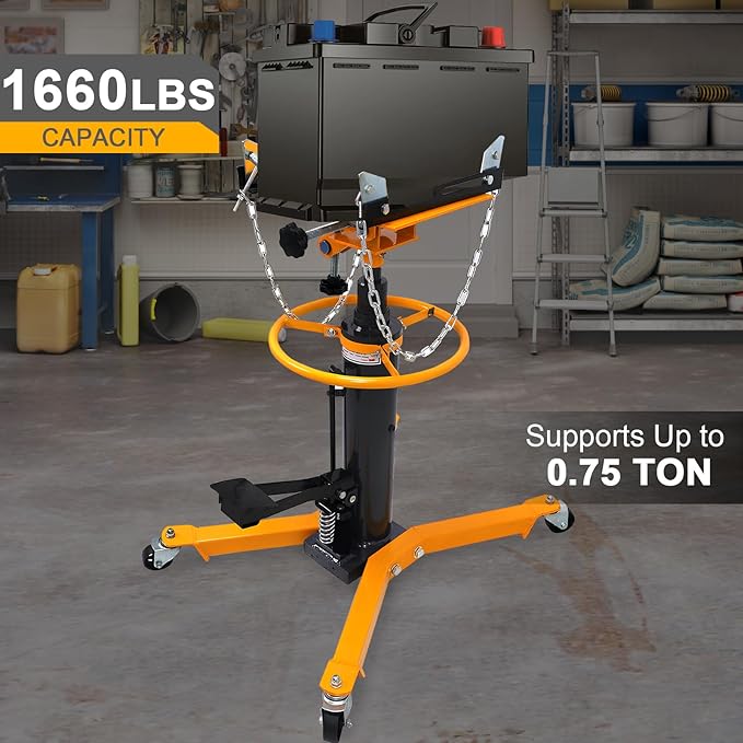 Transmission Jack 1660 lbs/ 0.75 Ton Capacity Hydraulic Telescopic Transmission - Image 2