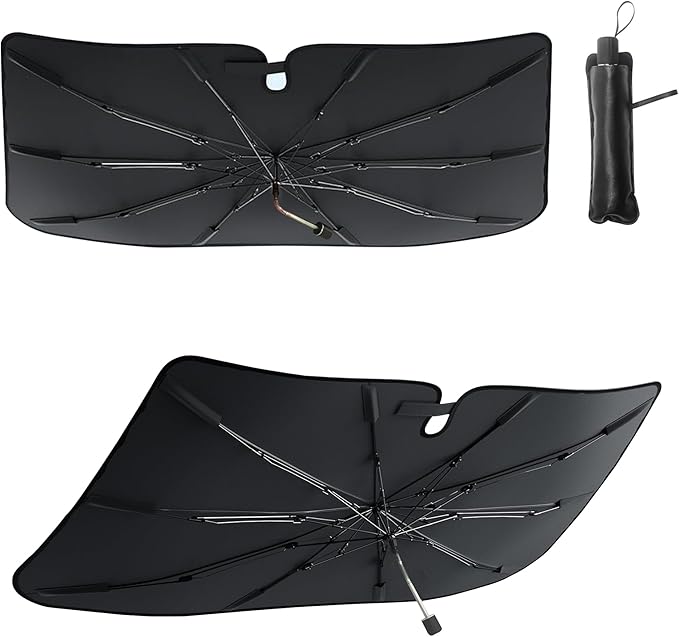 Windshield Sun Shade Umbrella, Portable Foldable, Spring Structure Wind Shield by MRBryantXUSuper