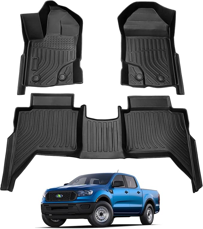 Cartist Floor Mats Fits for Ford Ranger 2019 2020 2021 2022 2023 Accessories by cartist