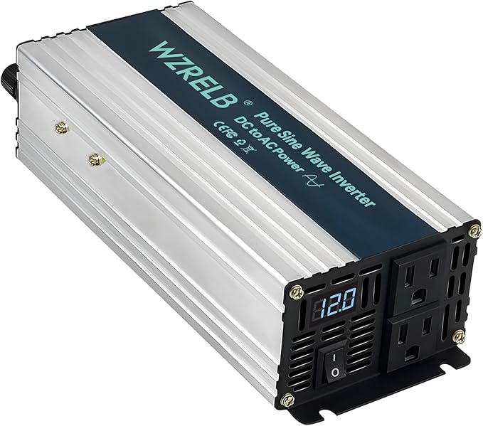 WZRELB 800W Pure Sine Wave Inverter 12V DC to 110V 120V AC Power Converter by WZRELB