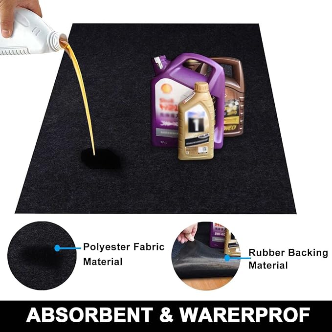 AiBOB Oil Spill Mat, Garage Floor Mat Under Car, 6ft X 8 ft, Waterproof Backing - Image 2