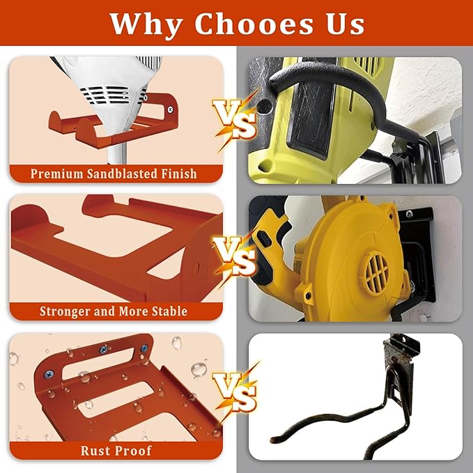 Weed Eater Hanger -1 Pack Heavy Duty Trimmer Rack Wall Mount - Image 5