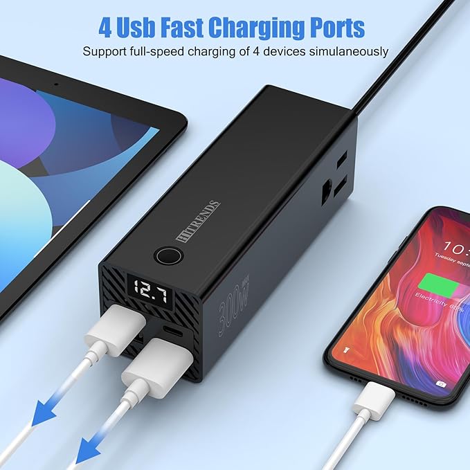 HITRENDS 300W Car Power Inverter Dual DC 12V to 110V AC Car Power inverters - Image 4