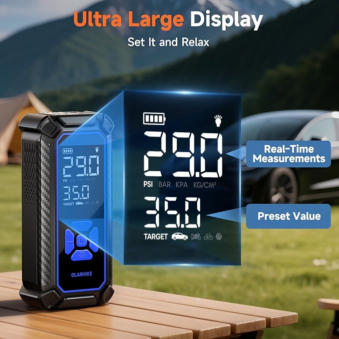 OlarHike Cordless Tire Inflator Portable Air Compressor, Quick Inflation - Image 4