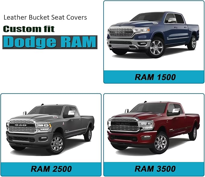 GIANT PANDA 2-Pack Front 3D Air Mesh Car Seat Covers Custom Fit Dodge Ram 1500 - Image 2