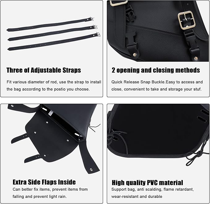 Motorcycle Saddle Bags Leather Motorcycle Solo Swing Arm Bag - Image 2