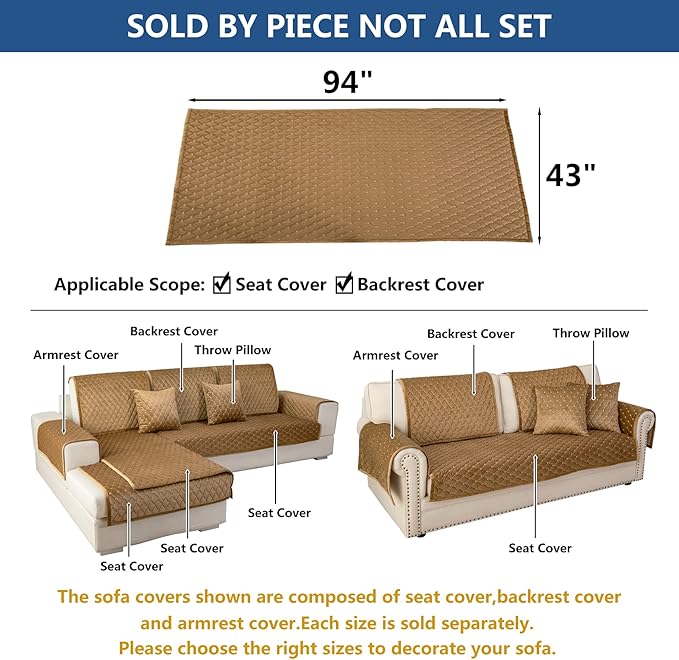 Eismodra Couch Cover, Sectional Couch Covers, Sofa Covers - Image 5