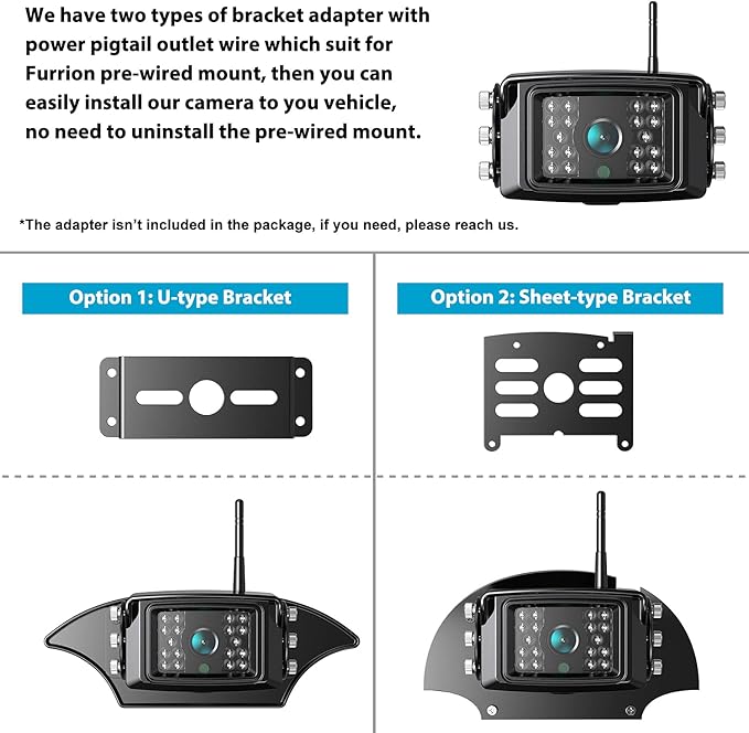 Fookoo 1080P 9" Wireless Backup Camera System, IP69 Waterproof Rear View Front - Image 3