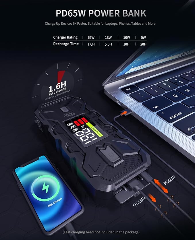 Jump Starter Battery Pack 3000A: 12V Car Battery Booster - Image 5