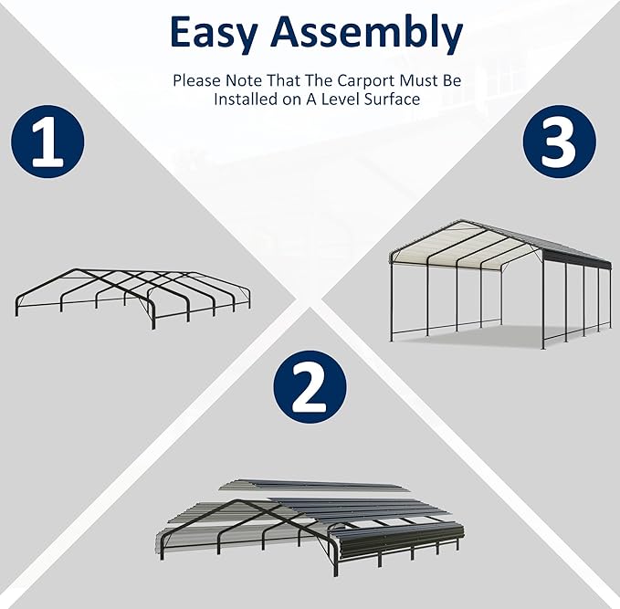 12x20 Metal Carport Carports - Image 3
