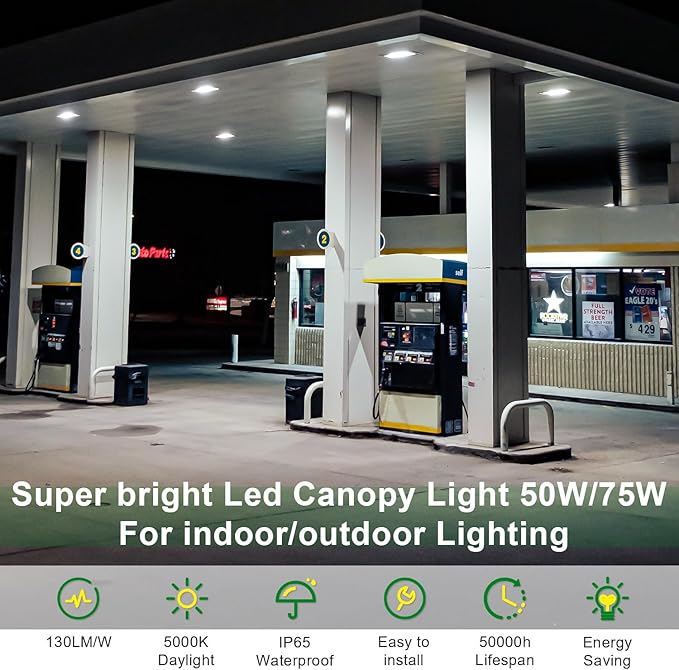 80W/60W/40W Power Selectable LED Canopy Garage Light - Image 2
