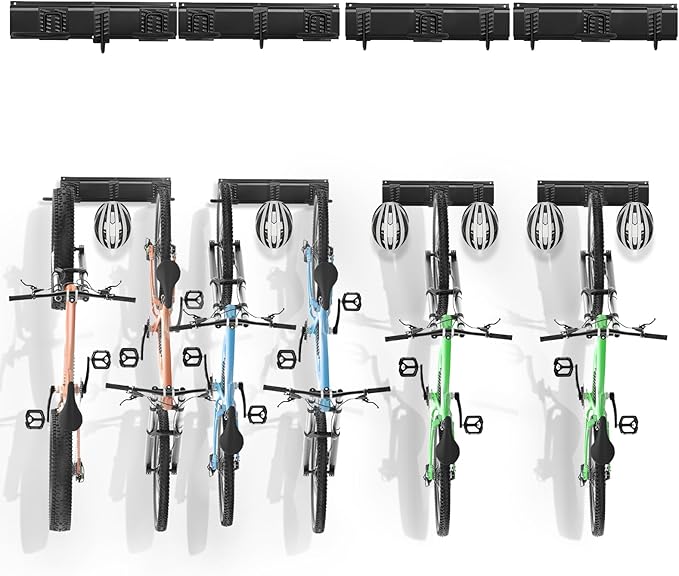 VEVOR Bike Storage Rack, 6 Bike Racks and 6 Helmets Hooks, Wall Mount Bike by VEVOR
