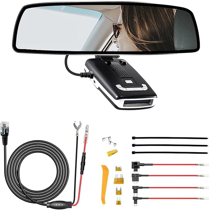 Radar Detector Rearview Mirror Rod Mounting Bracket and Radar Direct Power Cord by SDSACZMU
