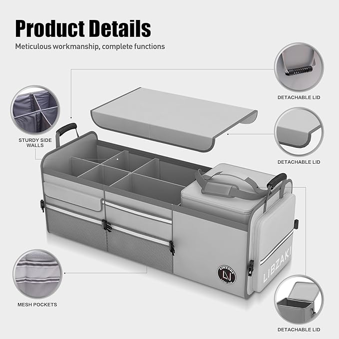 LIBZAKI Oversize 4 in 1 Car Trunk Storage Organizer - Image 4