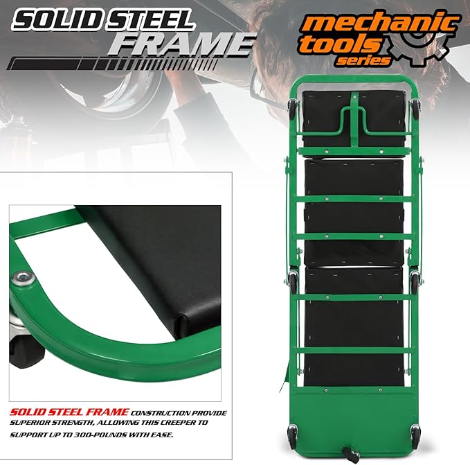 M-AUTO Heavy-Duty Convertible Mechanic Creeper, Z-Creeper 2-in-1 Creeper and - Image 5