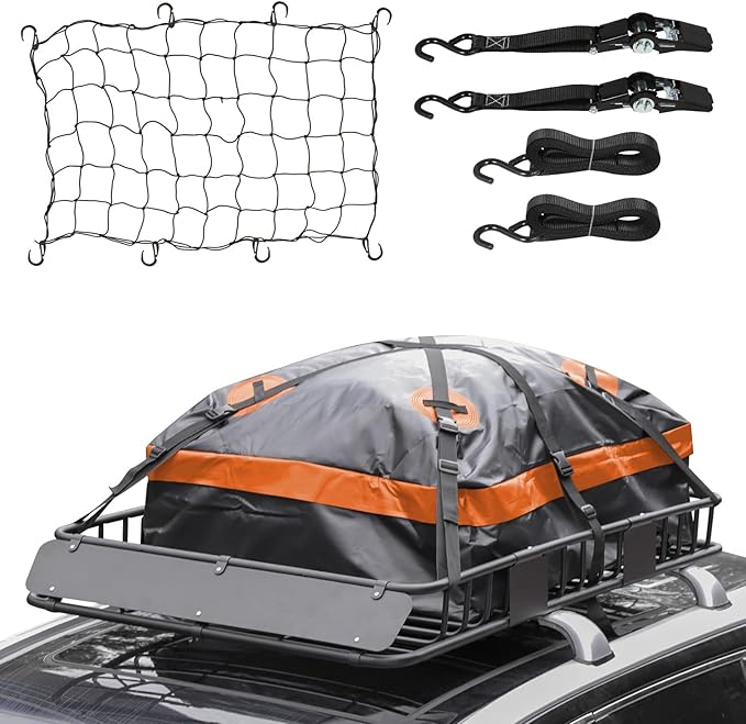 WEIZE 54" x 34" x 6" 200lb Heavy Duty Roof Rack Carrier Basket by WEIZE
