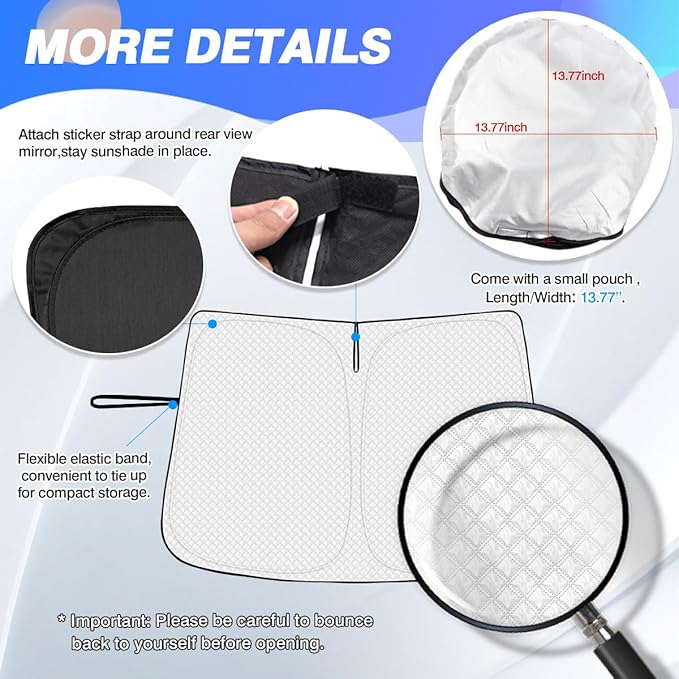 Windshield Sun Shade for 2025 2026 Chevrolet/Chevy Equinox Accessories Thicken - Image 5