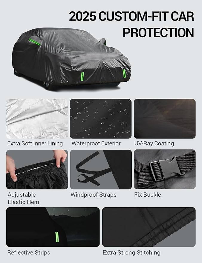 Proadsy 2025 Upgrade Car Cover for 2009-2024 2025 Kia Forte, Waterproof All - Image 8