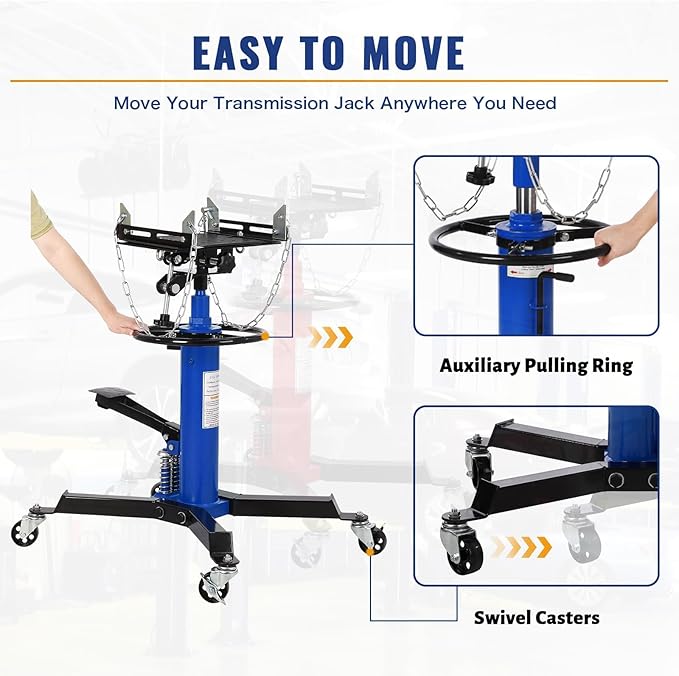Transmission Jack with Wheels-Hydraulic Transmission Jack with Foot Pedal - Image 3