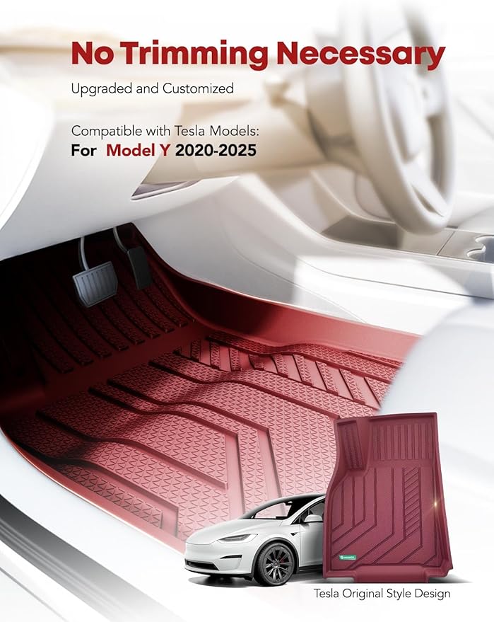 YHTAUTO Custom Fit Red Car Floor Mats - Image 3