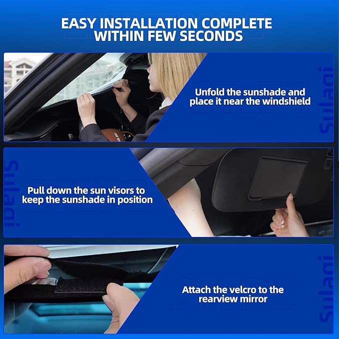 Windshield Sun Shade for Kia Optima 2016-2020 Foldable Sunshade Custom Fit - Image 5