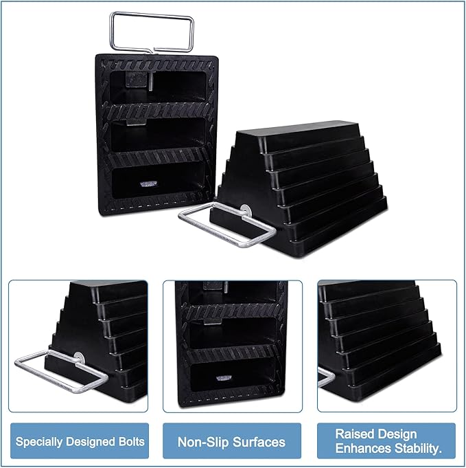 2 Packs Rubber Heavy Duty Wheel Chocks - Image 4