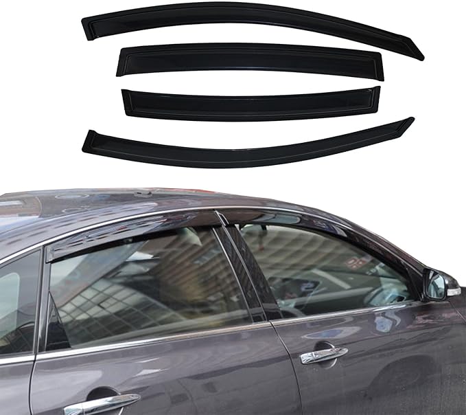 Wind Deflector Compatible with Nissan Altima 4-Door Sedan 2007-2012 Smoke - Image 8