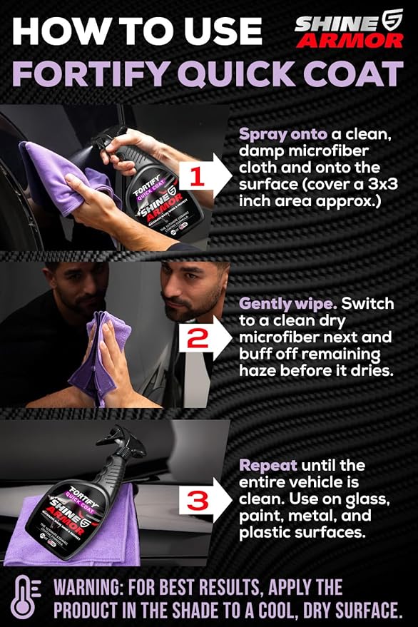 SHINE ARMOR Ceramic Coating Fortify Quick Coat Car Wax Polish Spray Waterless - Image 2
