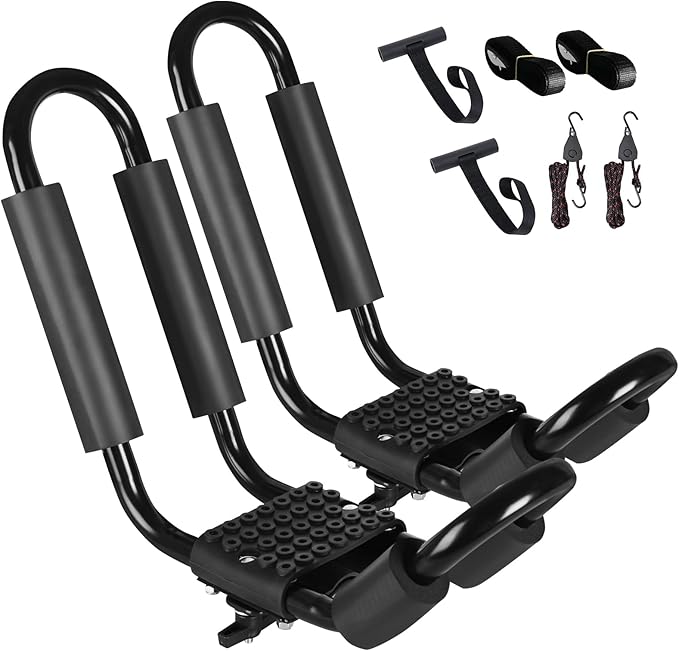FORWODE Heavy Duty Kayak Roof Rack, 1 Pair J-Bar Kayak Rack by FORWODE