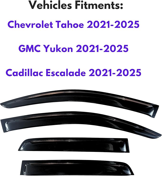 KPY Window Visors Rain Guards for 2021-2025 Chevy Tahoe & GMC Yukon & Cadillac - Image 2
