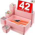 A-LuGei 【】【Pink】 Tool Box Organizer Tray Divider Set, Desk Drawer by A-LUGEI