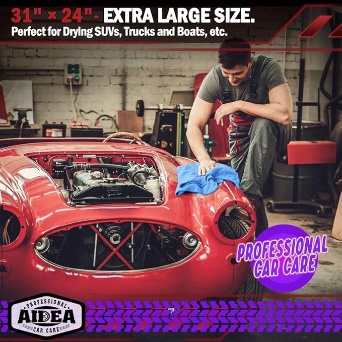 AIDEA Microfiber Towels for Cars-4PK, Large Professional Car Drying Towel - Image 3