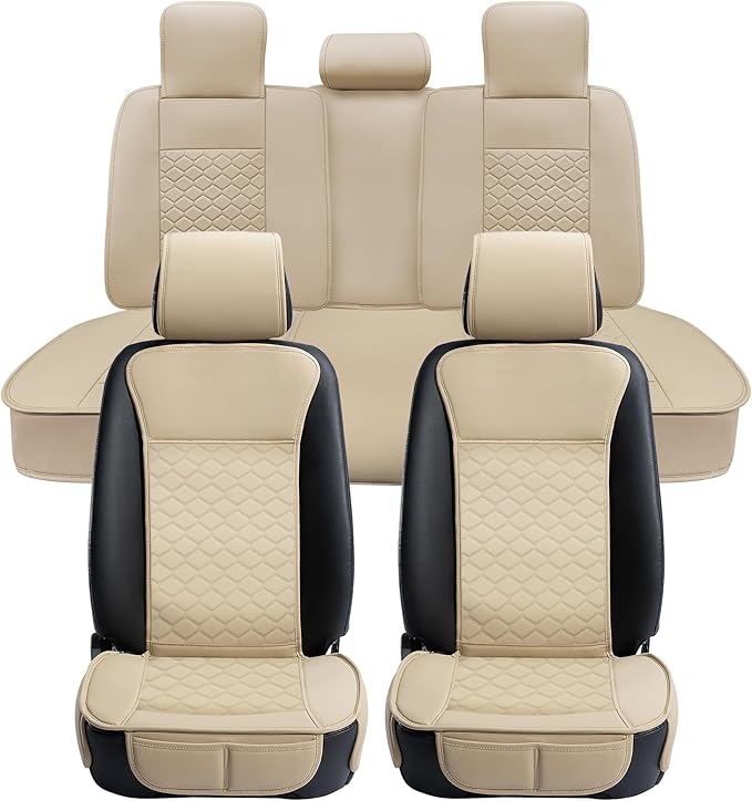 Elantrip Car Seat Cover Full Set Leather Car Seat Protector Universal fit by Elantrip