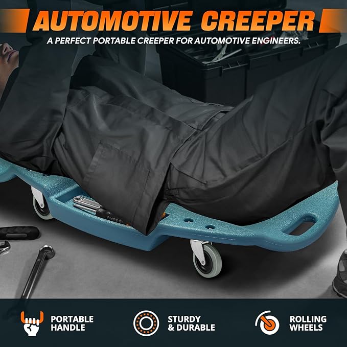 DNA MOTORING 48 Inches Heavy-Duty Low-Profile Roller Automotive Creeper - Image 2
