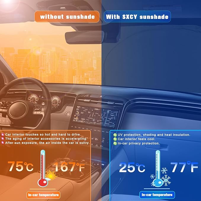 SXCY for 2022-2025 Hyundai Tucson/Santa Cruz Windshield Sunshade for 2022-2025 - Image 3